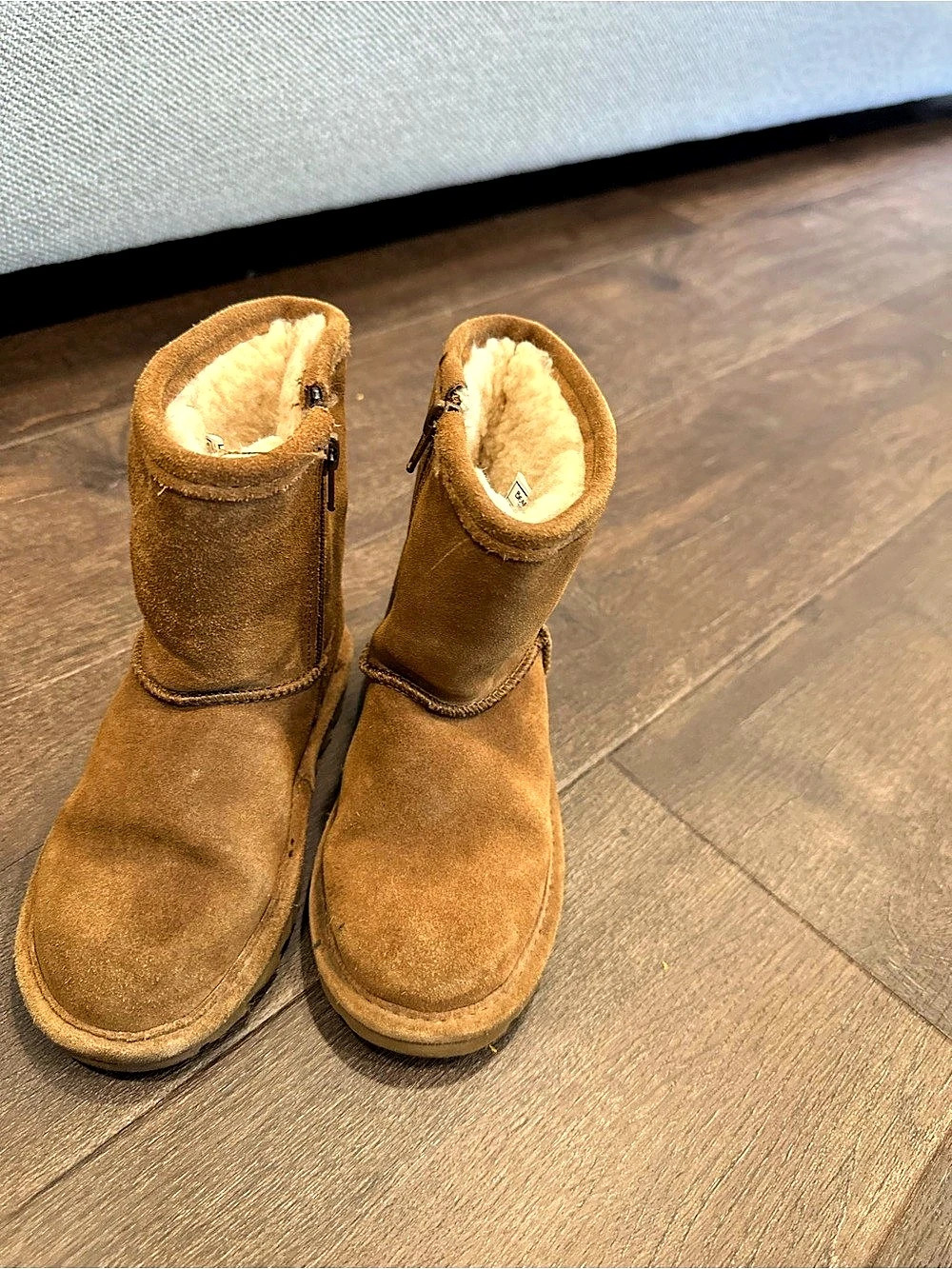 Bearpaw Elle Toddler Zipper Suede Boots Girls US 11